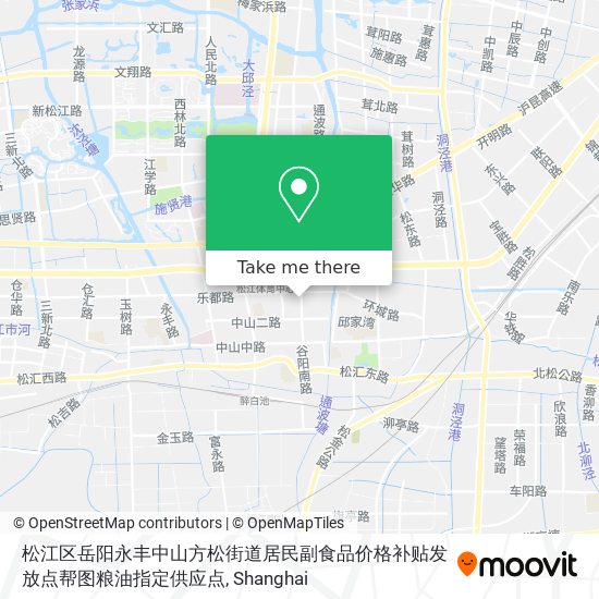 松江区岳阳永丰中山方松街道居民副食品价格补贴发放点帮图粮油指定供应点 map