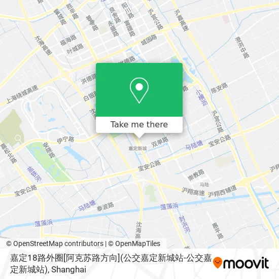 嘉定18路外圈[阿克苏路方向](公交嘉定新城站-公交嘉定新城站) map