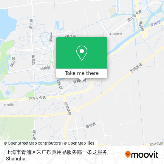 上海市青浦区朱广殡葬用品服务部一条龙服务 map