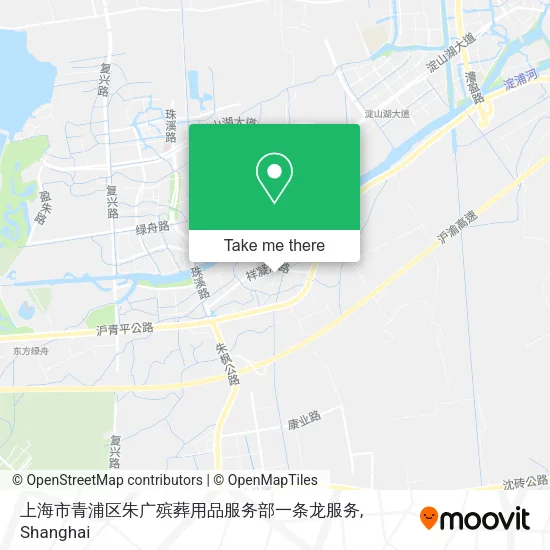 上海市青浦区朱广殡葬用品服务部一条龙服务 map