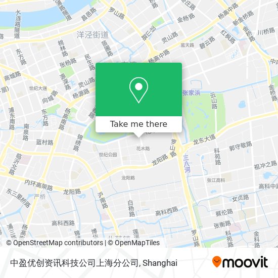 中盈优创资讯科技公司上海分公司 map