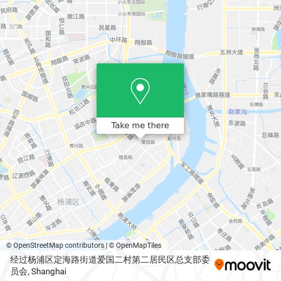 经过杨浦区定海路街道爱国二村第二居民区总支部委员会 map