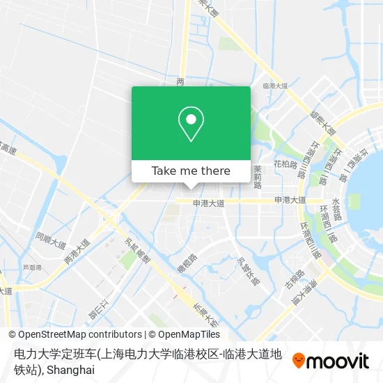 电力大学定班车(上海电力大学临港校区-临港大道地铁站) map