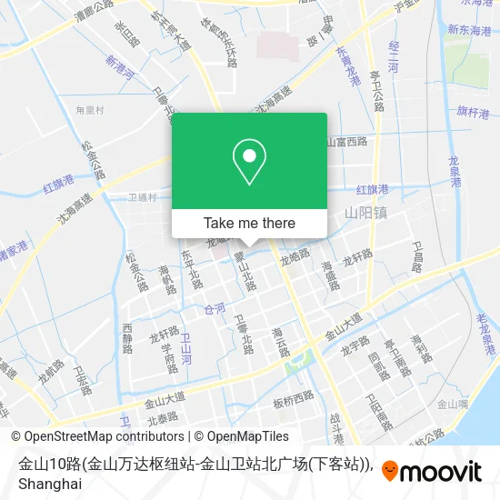金山10路(金山万达枢纽站-金山卫站北广场(下客站)) map