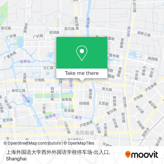 上海外国语大学西外外国语学校停车场-出入口 map