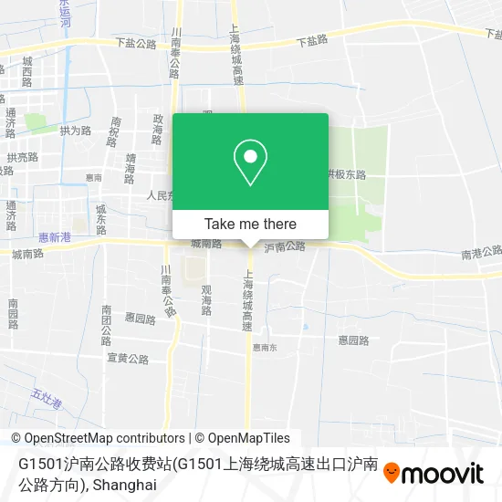 G1501沪南公路收费站(G1501上海绕城高速出口沪南公路方向) map