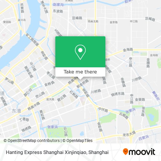 Hanting Express Shanghai Xinjinqiao map