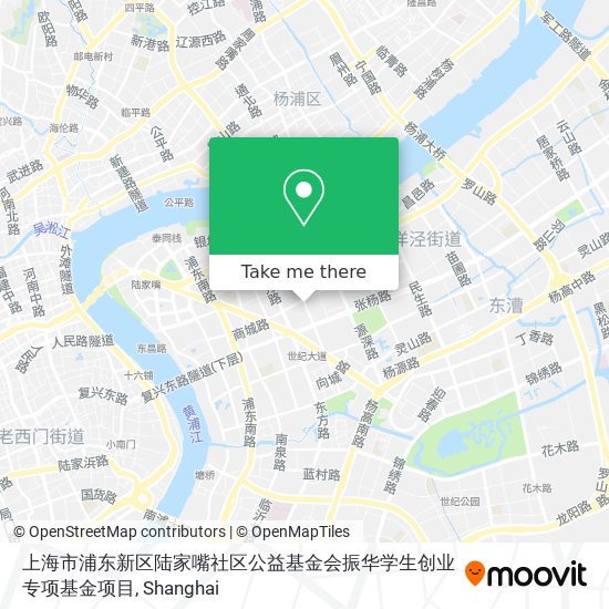 上海市浦东新区陆家嘴社区公益基金会振华学生创业专项基金项目 map
