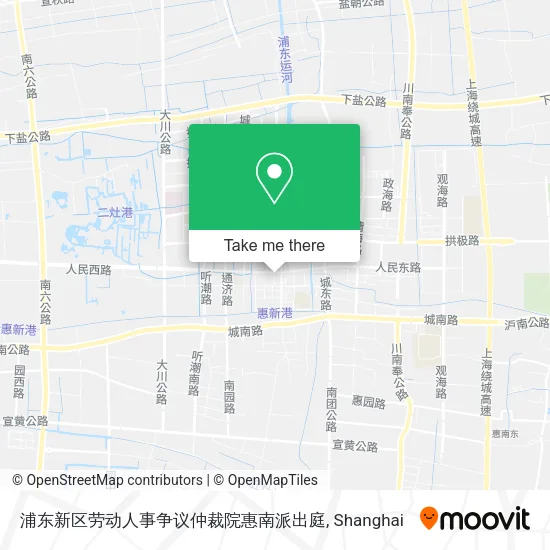 浦东新区劳动人事争议仲裁院惠南派出庭 map