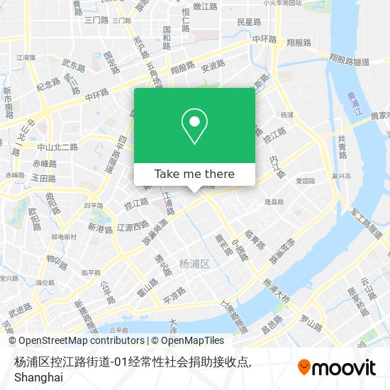 杨浦区控江路街道-01经常性社会捐助接收点 map