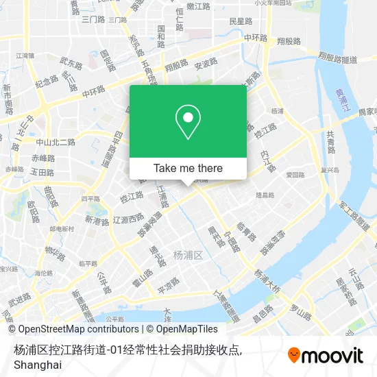 杨浦区控江路街道-01经常性社会捐助接收点 map