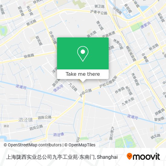 上海陇西实业总公司九亭工业苑-东南门 map