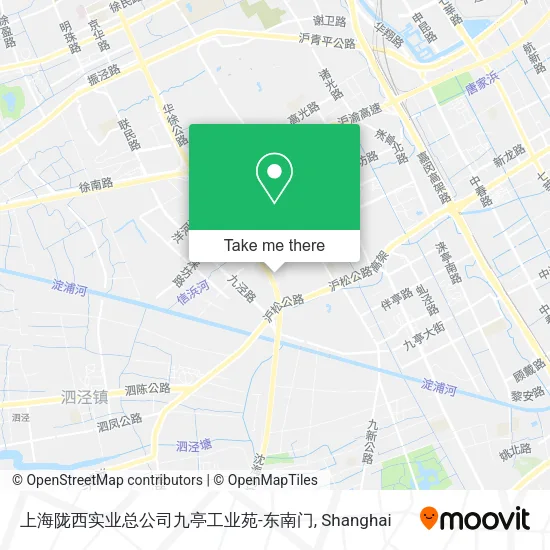 上海陇西实业总公司九亭工业苑-东南门 map