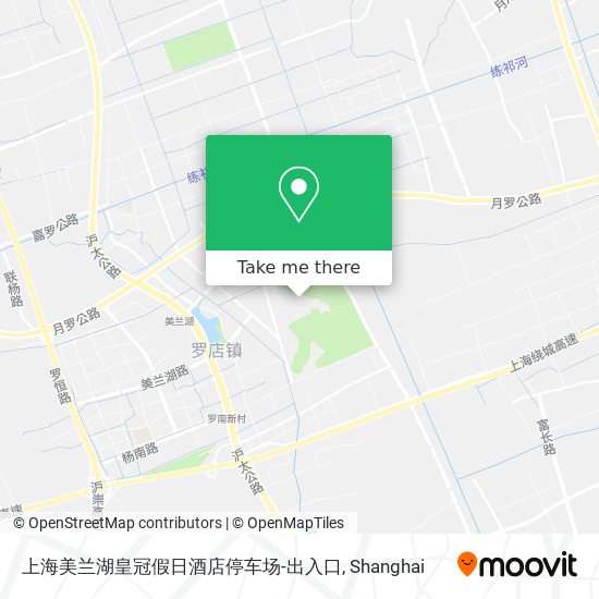 上海美兰湖皇冠假日酒店停车场-出入口 map