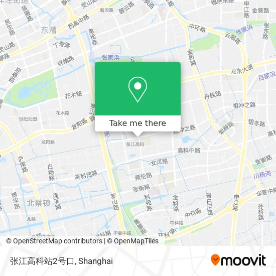 张江高科站2号口 map