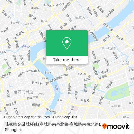 陆家嘴金融城环线(商城路南泉北路-商城路南泉北路) map