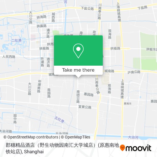 郡穗精品酒店（野生动物园南汇大学城店）(原惠南地铁站店) map