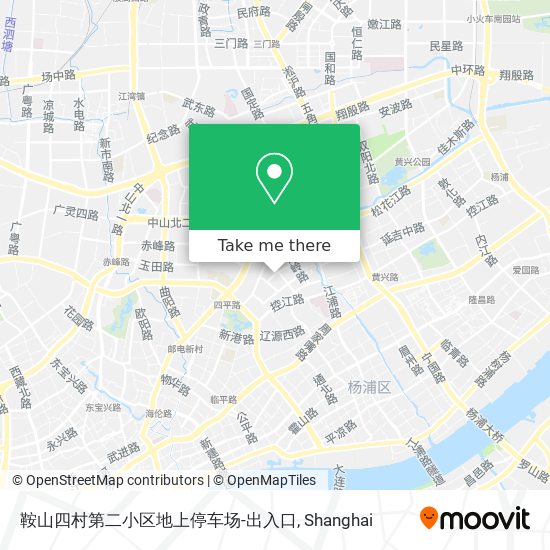 鞍山四村第二小区地上停车场-出入口 map