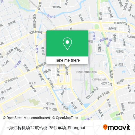 上海虹桥机场T2航站楼-P5停车场 map