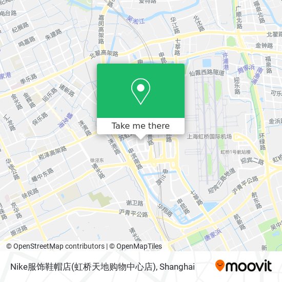 Nike服饰鞋帽店(虹桥天地购物中心店) map