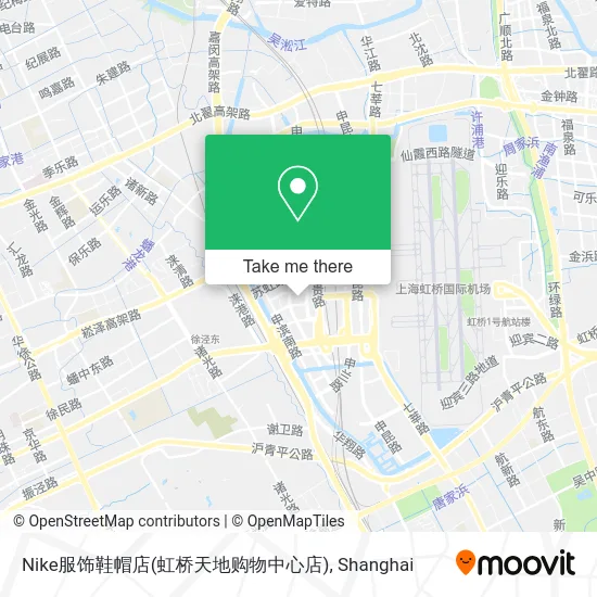 Nike服饰鞋帽店(虹桥天地购物中心店) map