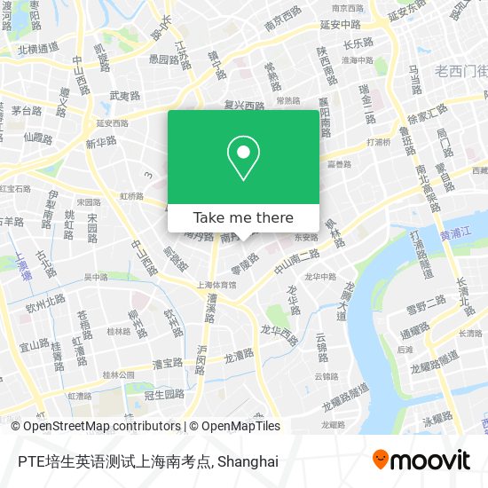 PTE培生英语测试上海南考点 map