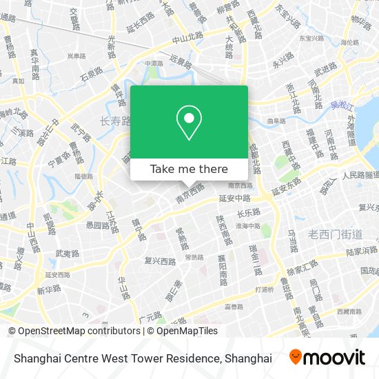 Shanghai Centre West Tower Residence map