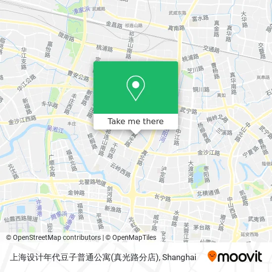 上海设计年代豆子普通公寓(真光路分店) map