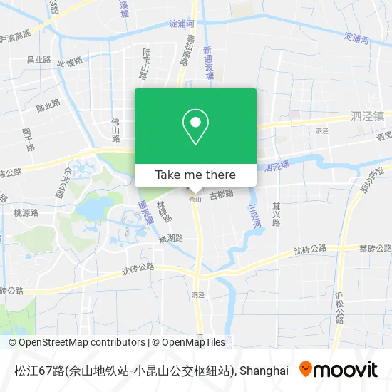 松江67路(佘山地铁站-小昆山公交枢纽站) map