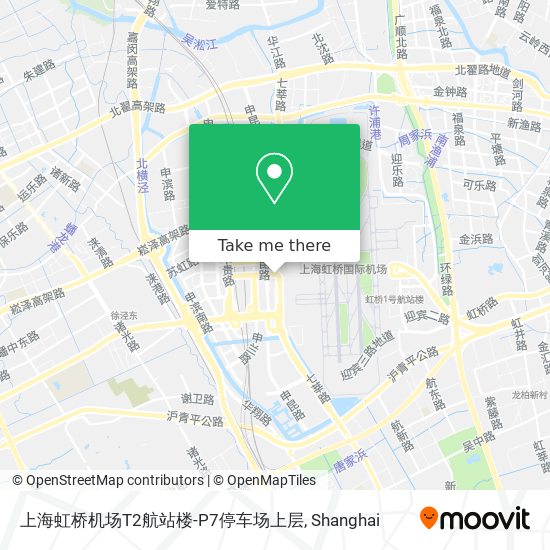 上海虹桥机场T2航站楼-P7停车场上层 map