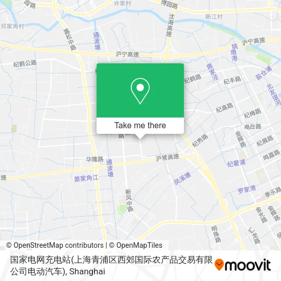 国家电网充电站(上海青浦区西郊国际农产品交易有限公司电动汽车) map