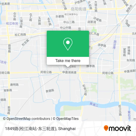 1849路(松江南站-东三轮渡) map
