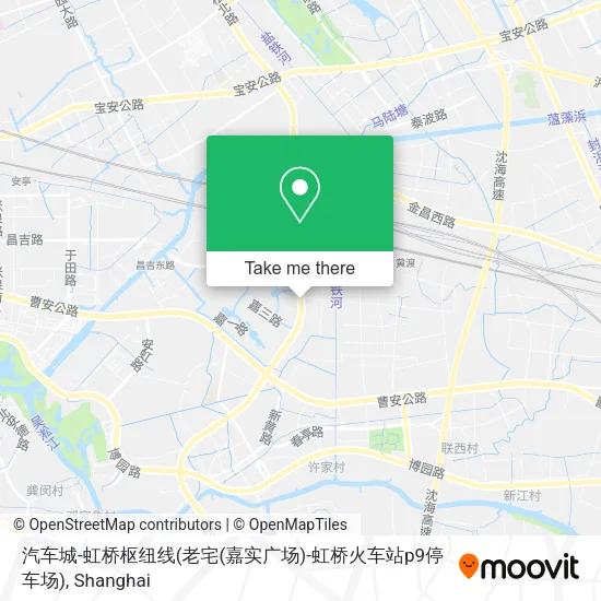汽车城-虹桥枢纽线(老宅(嘉实广场)-虹桥火车站p9停车场) map