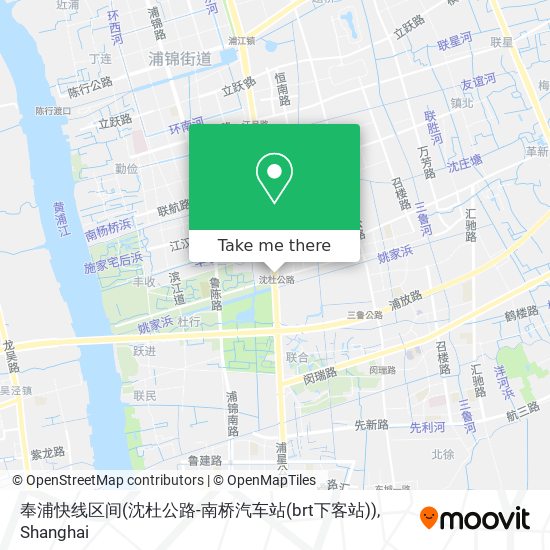 奉浦快线区间(沈杜公路-南桥汽车站(brt下客站)) map