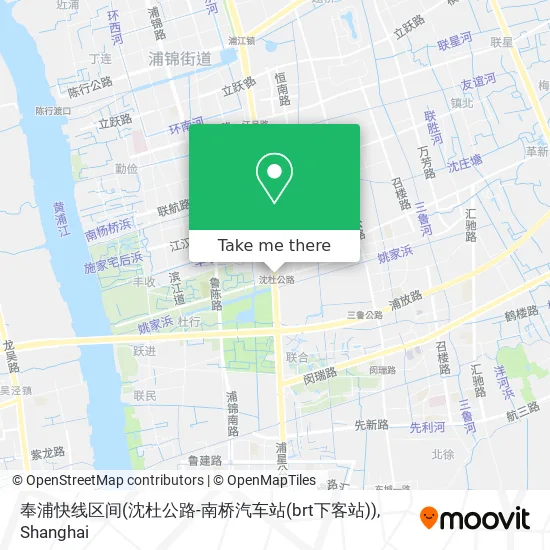 奉浦快线区间(沈杜公路-南桥汽车站(brt下客站)) map