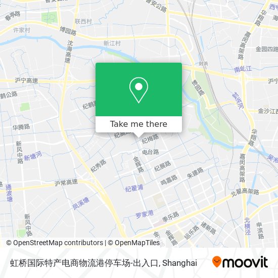 虹桥国际特产电商物流港停车场-出入口 map