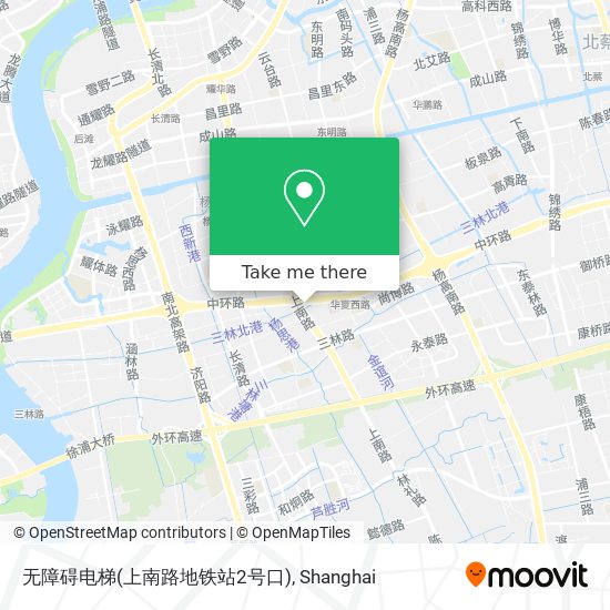 无障碍电梯(上南路地铁站2号口) map