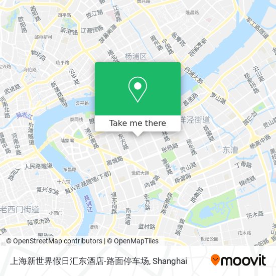 上海新世界假日汇东酒店-路面停车场 map