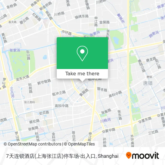 7天连锁酒店(上海张江店)停车场-出入口 map