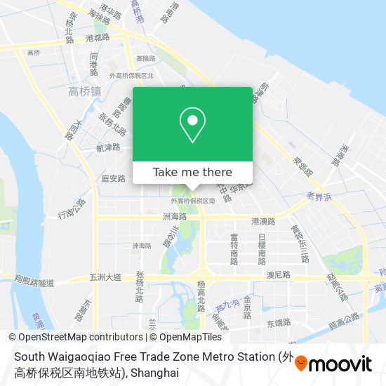 South Waigaoqiao Free Trade Zone Metro Station (外高桥保税区南地铁站) map