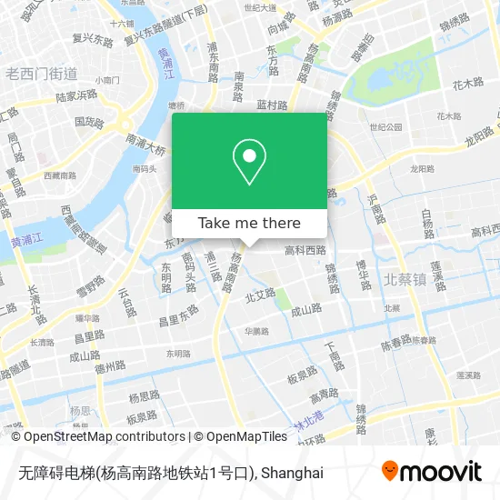 无障碍电梯(杨高南路地铁站1号口) map