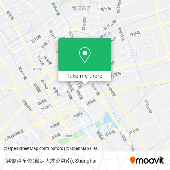 路侧停车位(嘉定人才公寓南) map