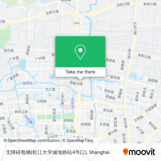 无障碍电梯(松江大学城地铁站4号口) map