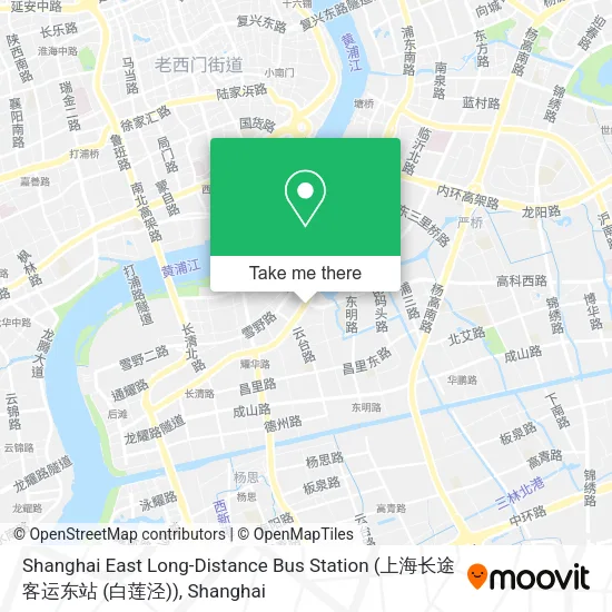Shanghai East Long-Distance Bus Station (上海长途客运东站 (白莲泾)) map