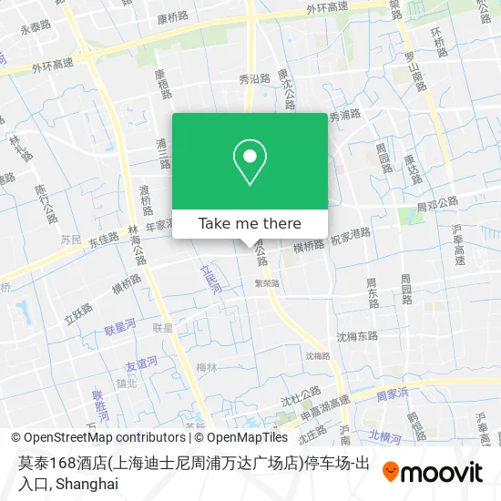 莫泰168酒店(上海迪士尼周浦万达广场店)停车场-出入口 map