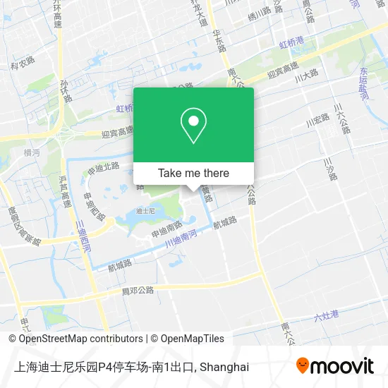 上海迪士尼乐园P4停车场-南1出口 map