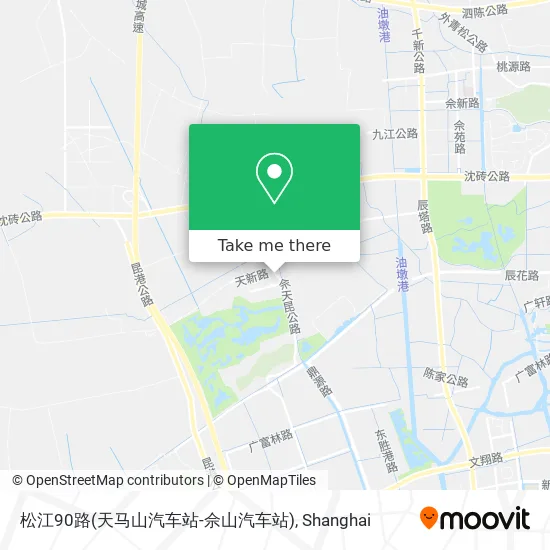 松江90路(天马山汽车站-佘山汽车站) map