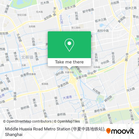 Middle Huaxia Road Metro Station (华夏中路地铁站) map