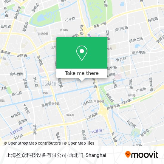 上海盈众科技设备有限公司-西北门 map