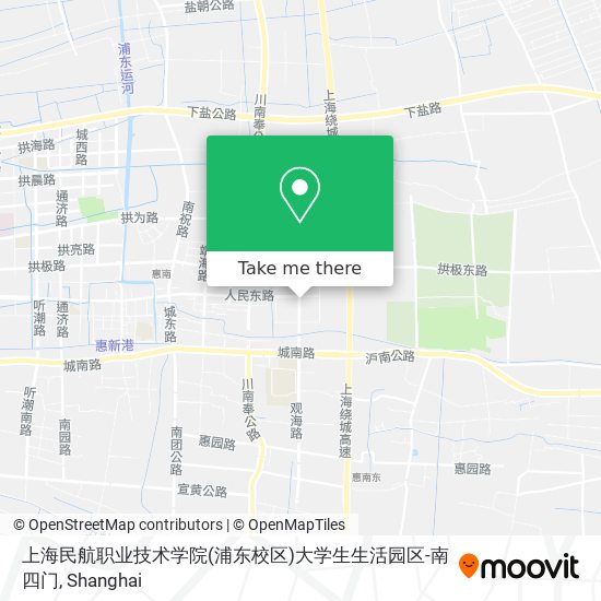 上海民航职业技术学院(浦东校区)大学生生活园区-南四门 map